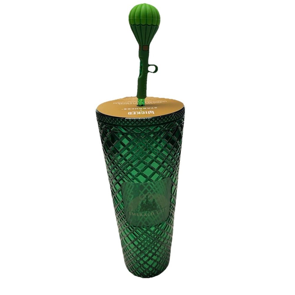 Starbucks x WCKED "Emerald City" 24oz Cold Tumbler w/Silicone Straw Topper - NWT